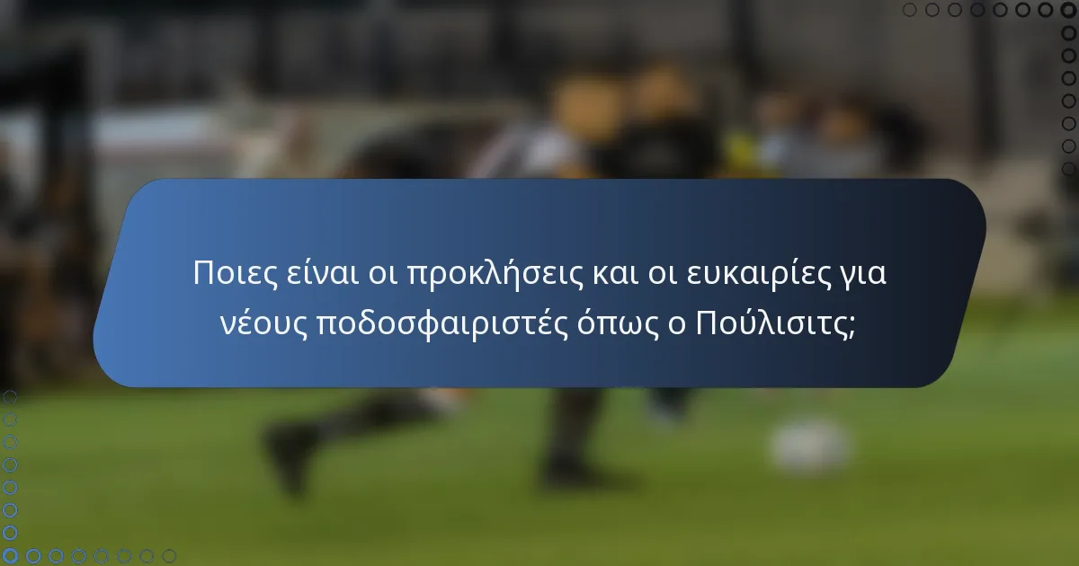 Ποιες είναι οι προκλήσεις και οι ευκαιρίες για νέους ποδοσφαιριστές όπως ο Πούλισιτς;