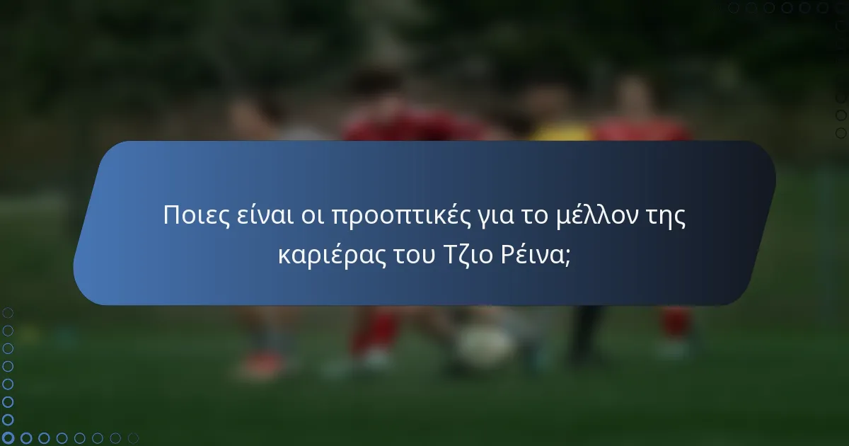 Ποιες είναι οι προοπτικές για το μέλλον της καριέρας του Τζιο Ρέινα;
